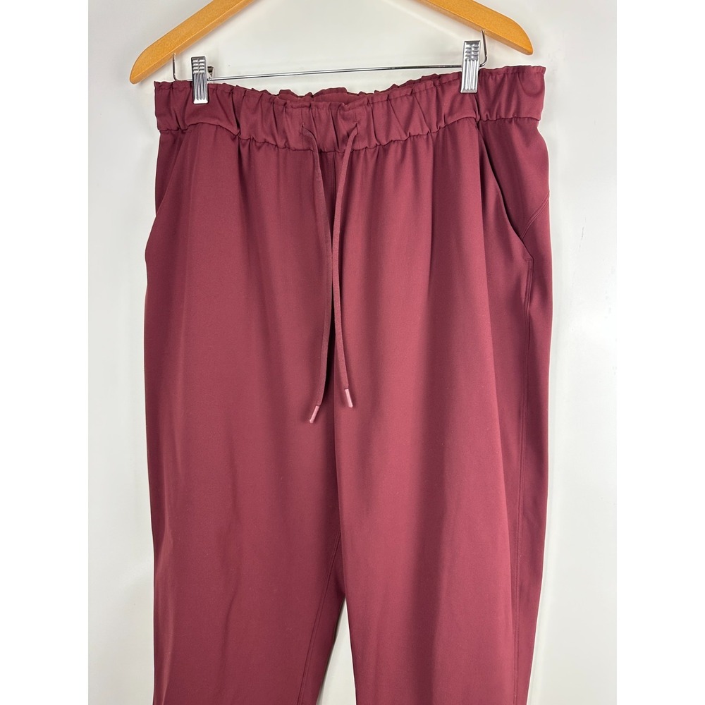 Lululemon Keep Moving Pant 7/8 High Rise Pockets Stretch Cassis Maroon Size 14 - Picture 5 of 13